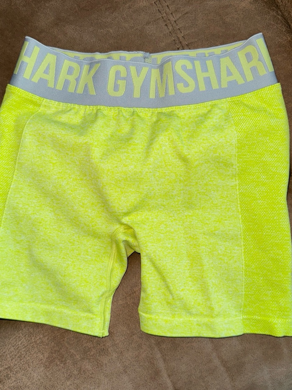 Gymshark Lime Neon Seamless Shorts with Logo Waistband
